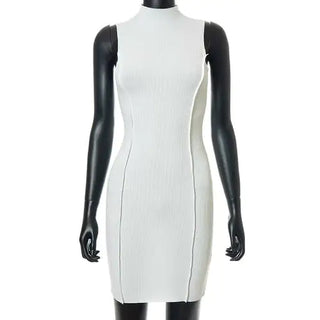 Modenco Ribbed Sleeveless Bodycon Summer Dresses